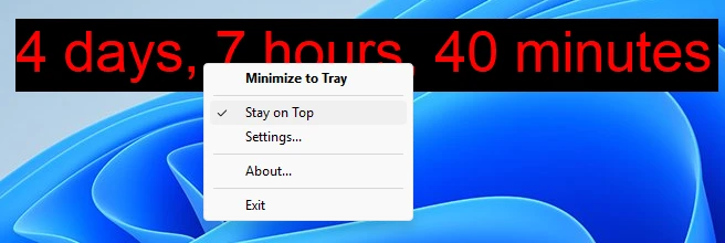 Uptime screen
