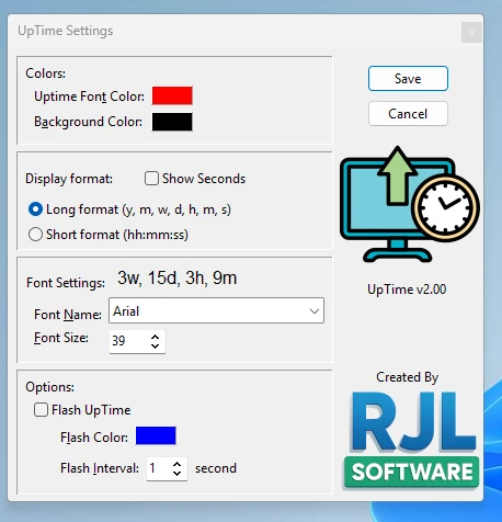 UpTime Settings