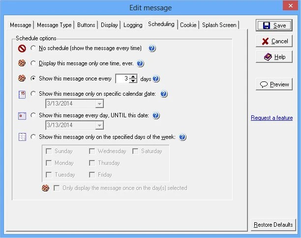 Message Schedule